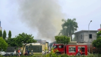 Hà Nội: Cháy nhà phun sơn của công ty Mây tre trong Khu công nghiệp Phú Nghĩa
