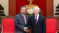 Tổng Bí thư tiếp đoàn đại biểu Ban Tổ chức Trung ương Đảng NDCM Lào