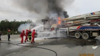 Lực lượng PCCC BSR tham gia chữa cháy khẩn cấp 2 ô tô va chạm