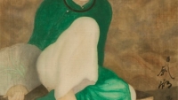 Bức tranh lụa “Thiếu nữ cầm quạt” được bán với giá gần 12 tỷ đồng ở Pháp