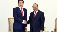 Thủ tướng tiếp Chủ tịch Tập đoàn SK (Hàn Quốc)