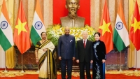Tổng Bí thư, Chủ tịch nước Nguyễn Phú Trọng chủ trì Lễ đón Tổng thống Ấn Độ
