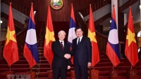 Tổng Bí thư, Chủ tịch nước hội kiến Thủ tướng Chính phủ, Chủ tịch Quốc hội Lào
