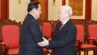 Tổng Bí thư, Chủ tịch nước Nguyễn Phú Trọng tiếp Thủ tướng Campuchia Hun Sen
