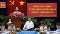 Thủ tướng Nguyễn Xuân Phúc làm việc với lãnh đạo tỉnh Cà Mau