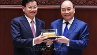 Chủ tịch nước Nguyễn Xuân Phúc dự Lễ khánh thành và trao tặng Nhà Quốc hội Lào