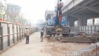 Hà Nội: Công trường đường Vành đai 3 trên cao hối hả ngày cận Tết