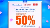 Chủ thẻ Sacombank được ưu đãi lớn nhân dịp Uniqlo khai trương tại Hà Nội