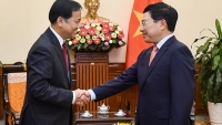 Phó Thủ tướng Phạm Bình Minh tiếp Bí thư Thường trực Bộ Ngoại giao Myanmar