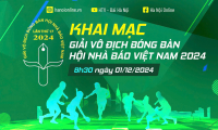 Hôm nay (1/12) Giải Vô địch Bóng bàn Hội Nhà báo Việt Nam lần thứ 17 - Tranh cúp Sao Vàng 2024 sẽ chính thức khai mạc