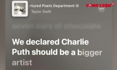 Taylor Swift nhắc tên Charlie Puth trong album mới