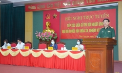 Thượng tướng Phan Văn Giang trình bày chương trình hành động trước cử tri tỉnh Thái Nguyên