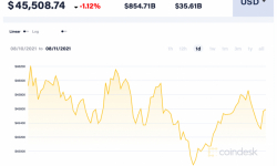 Giá Bitcoin hôm nay 11/8: Điều chỉnh về quanh 45.500 USD