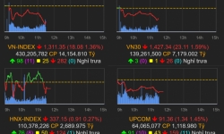Cổ phiếu chứng khoán tăng mạnh, Vn-Index vẫn giảm hơn 30 điểm