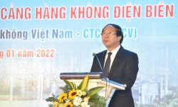 Phó Thủ tướng Lê Văn Thành nhấn nút khởi công dự án mở rộng Cảng hàng không Điện Biên