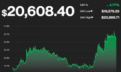 Giá Bitcoin hôm nay 15/7: Tăng vọt lên 20.600 USD