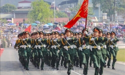 Hợp luyện toàn bộ khối diễu binh, diễu hành Lễ kỷ niệm 70 năm Chiến thắng Điện Biên Phủ