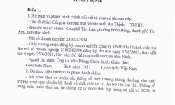 Xả thải vượt quy chuẩn từ 10 lần trở lên, doanh nghiệp sản xuất bia tại Bắc Ninh bị phạt 192 triệu đồng