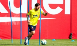 Tiền đạo Lionel Messi chính thức tập luyện cùng Barca