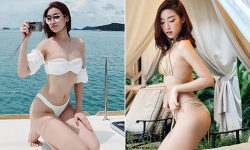 Hoa hậu Đỗ Mỹ Linh tự tin khoe vẻ quyến rũ với bikini 2 mảnh