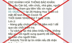 CDC Khánh Hòa bác tin yêu cầu người đã tiêm vắc xin đi test nhanh Covid-19