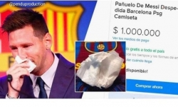 Chiếc khăn lau nước mắt của Messi được rao bán hơn 23 tỷ đồng