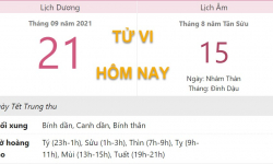 Tử vi hôm nay 21/9, xem con số may mắn thứ ba 15/8 âm lịch