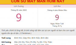 Con số may mắn hôm nay 9/5/2022 thứ 2, ngày 9/4 âm lịch