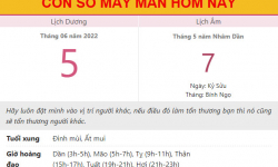 Con số may mắn hôm nay 5/6/2022 Chủ nhật, ngày 7/5 âm lịch