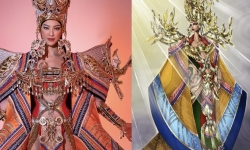Trang phục dân tộc nặng 30 kg của Kim Duyên tại Hoa hậu Siêu quốc gia 2022