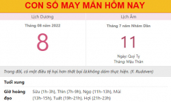 Con số may mắn hôm nay 8/8/2022 thứ 2, ngày 11/7 âm lịch