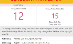 Con số may mắn hôm nay 12/8/2022 thứ 6, ngày 15/7 âm lịch