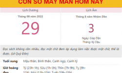 Con số may mắn hôm nay 29/8/2022 thứ 2, ngày 3/8 âm lịch