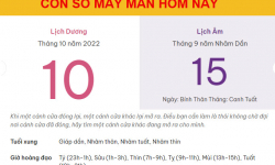 Con số may mắn hôm nay 10/10/2022 thứ 2, ngày 15/9 âm lịch