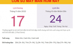 Con số may mắn hôm nay 17/11/2022 thứ 5, ngày 24/10 âm lịch