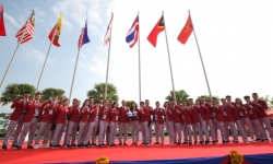 Trang trọng lễ thượng cờ Đoàn Thể thao Việt Nam tại SEA Games 32
