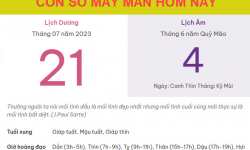 Con số may mắn hôm nay 21/7/2023 thứ 6, ngày 4/6 âm lịch