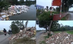 Q.Hoàng Mai (Hà Nội): Người dân bức xúc vì đổ rác lấn đường giao thông và ao hồ