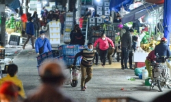 Hà Nội: Người lao động miệt mài mưu sinh trong đêm giá rét