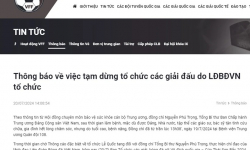 VFF tạm dừng tổ chức các giải bóng đá