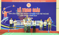 Bế mạc Giải Cầu lông trẻ tranh Cúp báo Tuổi trẻ Thủ đô lần thứ XI năm 2024