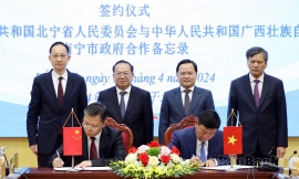 Tỉnh Bắc Ninh và Nam Ninh (Trung Quốc) ký kết tăng cường giao lưu kinh tế, thương mại và kết nối