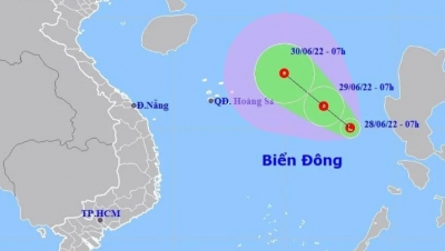 Trong 2 ngày tới, áp thấp nhiệt đới có khả năng mạnh lên thành bão