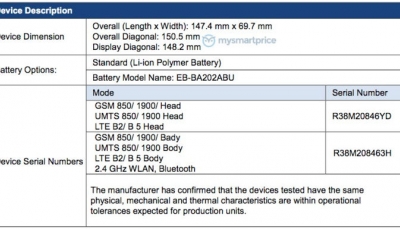 Samsung Galaxy A20e trang bị chip Exynos 7885, RAM 3 GB đạt chứng nhận FCC