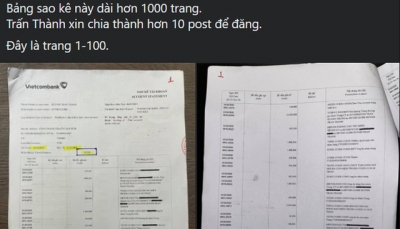 Tài khoản sao kê của MC Trấn Thành không cập nhật số dư, Vietcombank nói gì?