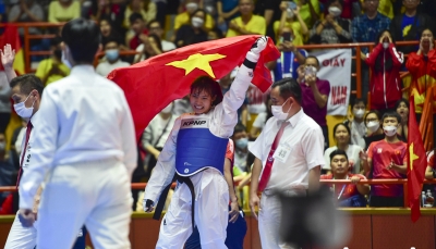 Những hình ảnh ấn tượng của Taekwondo Việt Nam tại SEA Games 31 trong ngày 17/5