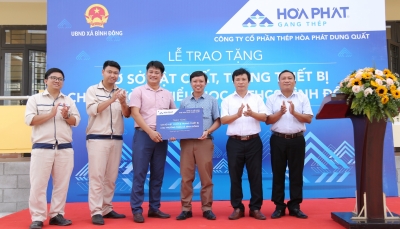 Hòa Phát Dung Quất tài trợ hơn 5 tỷ đồng nâng cấp trường học và trạm y tế tại Quảng Ngãi