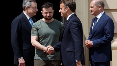 Các nhà lãnh đạo Đức, Pháp và Ý thể hiện sự ủng hộ Ukraine khi đến thăm Kiev