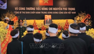 Lễ truy điệu Tổng Bí thư Nguyễn Phú Trọng tại xã Đông Hội, huyện Đông Anh, TP Hà Nội