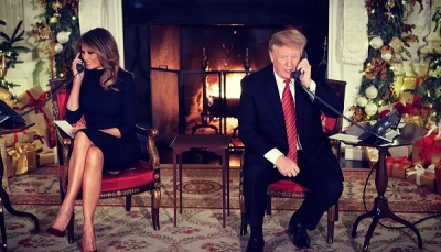 Tổng thống Trump và phu nhân tham gia chiến dịch theo dõi ông già Noel